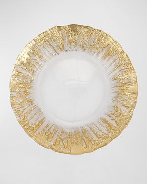 Rufolo Glass Metallic Brushstroke Salad Plate