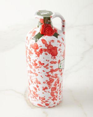 Extra Virgin Olive Oil in Ceramic Bottle, Red