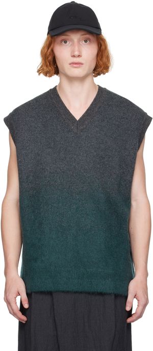 Juun.J Gray & Green Gradient Vest
