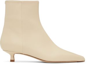 Aeyde Off-White Sofie Leather Ankle Boots