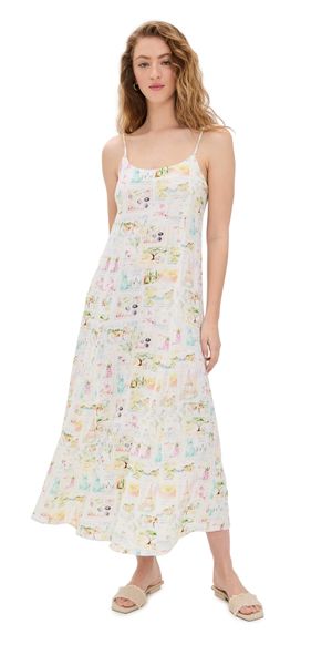 Splendid Coastal Postcard Dress Stamp Print S