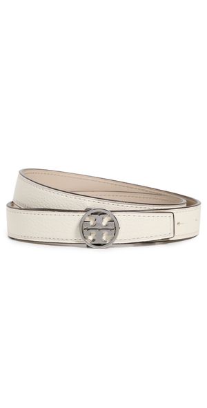 Tory Burch Miller Reversible Belt 1 Warm White/Tortora/Silver L