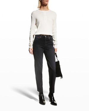 70s Stovepipe Distressed Jeans