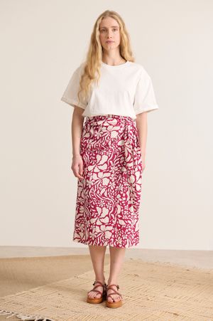 Garance Paris - Jupe portefeuille imprimée - Taille XL - Violet