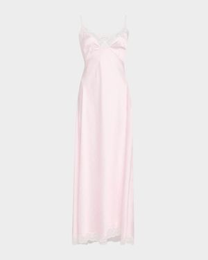 Manuela Satin Polka Dot Maxi Slip Dress