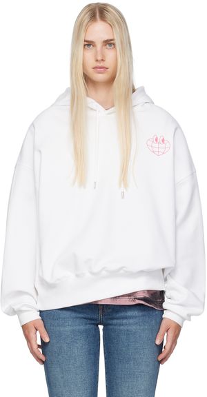 Moschino Jeans White Printed Hoodie
