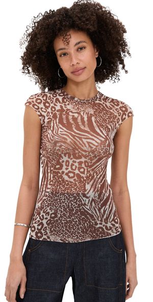 AFRM Nina Top Taupe Animal M