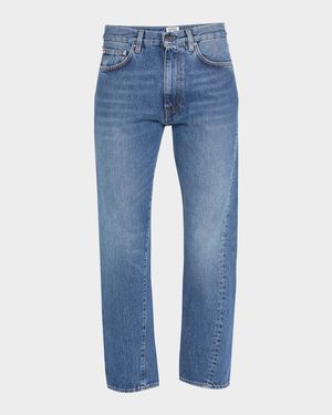 Twisted Seam Straight-Leg Denim Pants