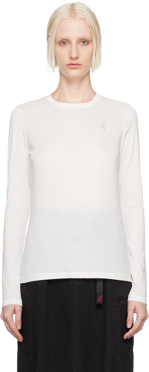 On White Core Long Sleeve Sport Top