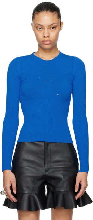 Marine Serre SSENSE Exclusive Blue Sweater
