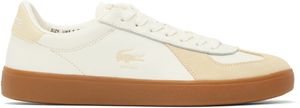 Lacoste Baskets Baseshot Pro blanc cassé et beige en cuir