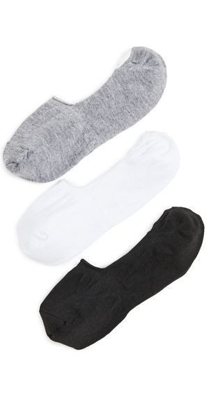 Stems 3 Pack Liner Socks Grey/White/Black One Size