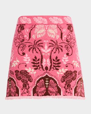 Lindy Jacquard Knit Wool-Blend Mini Skirt