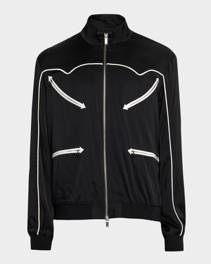 Men's Walker Noir Zip-Pocket Bomber Jacket