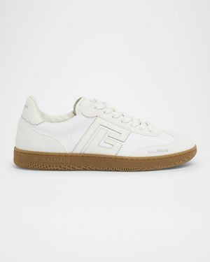 Swan Calf Suede Low-Top Sneakers