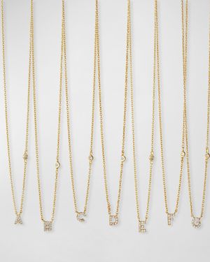 Cubic Zirconia Initial Necklace