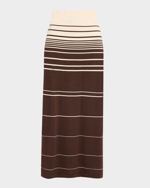 Cassia Accordion Striped Maxi Skirt