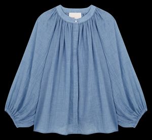 The Label Edition - Blouse ample col rond - Taille M - Bleu
