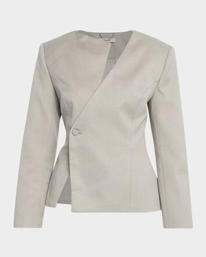 Andre Tailored Asymmetric Single-Button Jacket