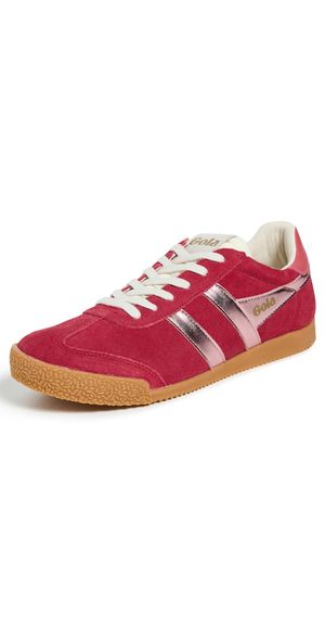 Gola Elan Glitz Suede Sneakers Red/Pink/Coral 6