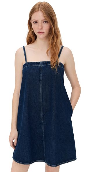 Madewell Strappy Aline Mini Dress In Bright Rinse Wash Bright Rinse Wash XS