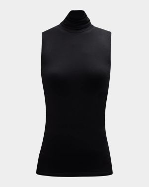 Soft Touch Sleeveless Stretch Turtleneck
