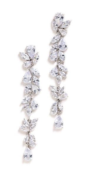 SHASHI Fallen Leaf Earrings White Gold One Size