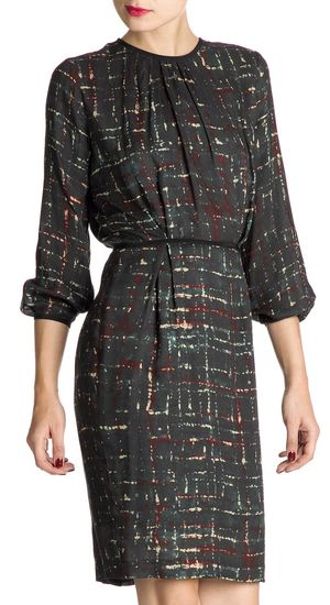 Attic And Barn - Robe fendue dos imprimée nadra - Taille L - Beige