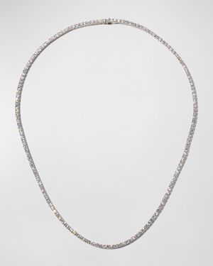 White Gold 4-Prong Diamond Line Necklace, 16.6"L, 8.0tcw