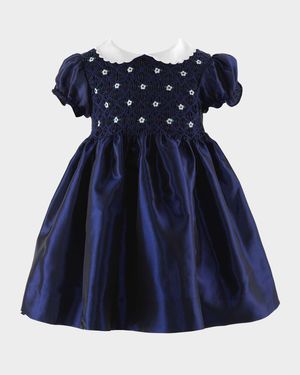 Girl's Taffeta Smocked Dress, Size 6M-24M