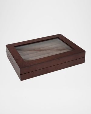 Men's Espresso Collector's Wooden Cufflink Case, 36 Pairs