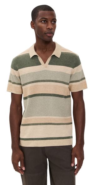 Marine Layer Liam Sweater Polo Green Multi M