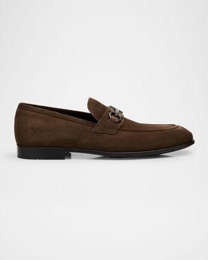 Men's Foster Suede Gancini-Bit Loafers
