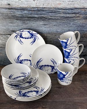 Blue Crabs 16-Piece Dinnerware Set