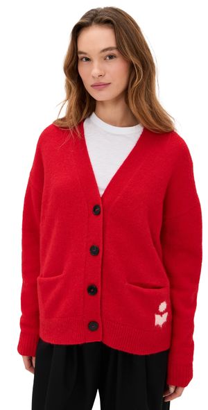Isabel Marant Étoile Eborah Alpaca Cardigan Red 38