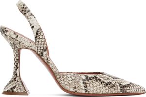 Amina Muaddi Khaki Holli Sling Heels