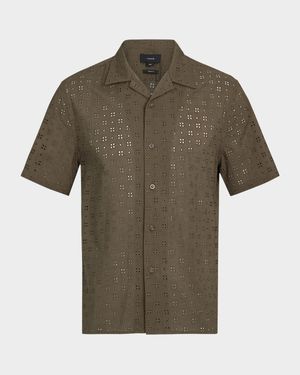 Men's Cotton Eyelet Short-Sleeve Shirt