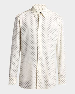 Men's Silk Crepe de Chine Paisley Dress Shirt