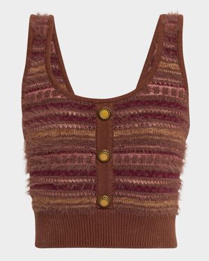 Galene Mixed-Stitch Sweater Tank Top