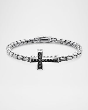 Men's Streamline Cross Bracelet in Silver, 5mm