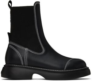 GANNI Black Everyday Mid Chelsea Boots