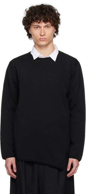 Comme des Garçons Homme Plus Black Asymmetrical Sweatshirt
