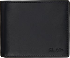 Hugo Black Leather Embossed Logo Wallet
