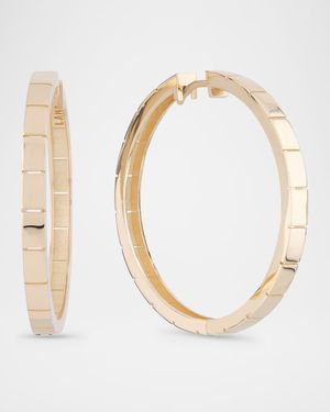 40mm Thin Flash Tile Hoop Earrings in 14K Yellow Gold