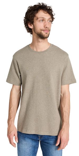 FRAME Duo Fold Tee Heather Dark Beige M