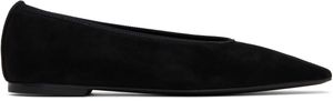 TOTEME Black Minimalist Suede Ballerina Flats