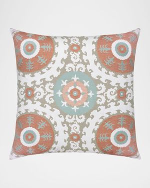 Suzani Oasis Indoor/Outdoor Pillow, 22" Square