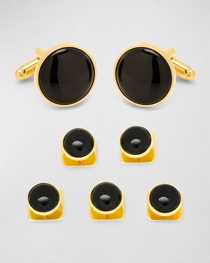 Men's Black Onyx Cufflink 5-Stud Set