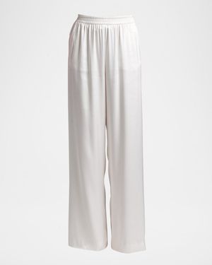 Silk Relaxed-Leg Trousers