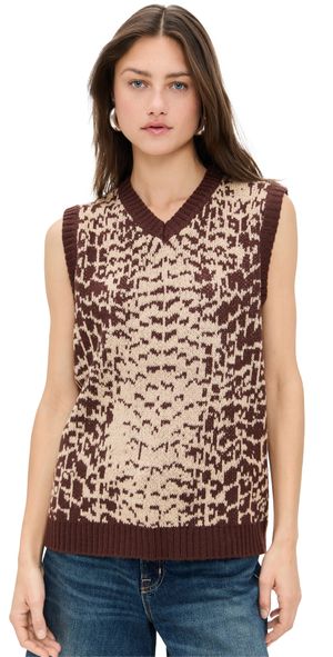 Ragged Priest Gator Knit Vest Croc Print S